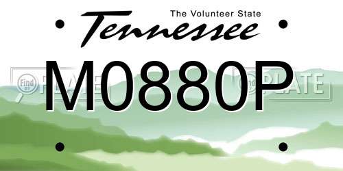 M0880P Tennessee License Plate