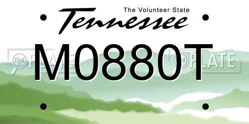 M0880T Tennessee License Plate