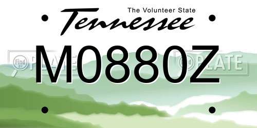 M0880Z Tennessee License Plate