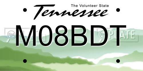 M08BDT Tennessee License Plate