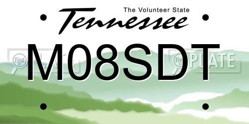M08SDT Tennessee License Plate