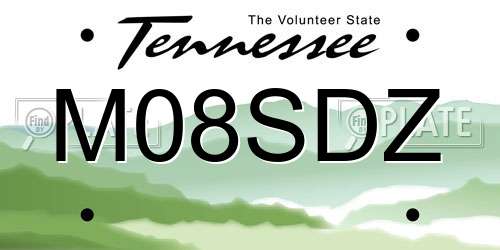 M08SDZ Tennessee License Plate