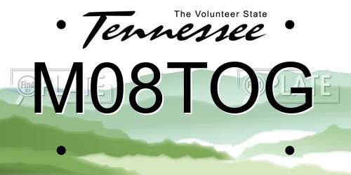 M08TOG Tennessee License Plate
