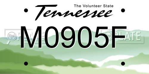 M0905F Tennessee License Plate