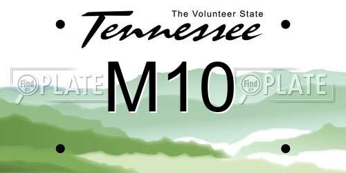 M10 Tennessee License Plate