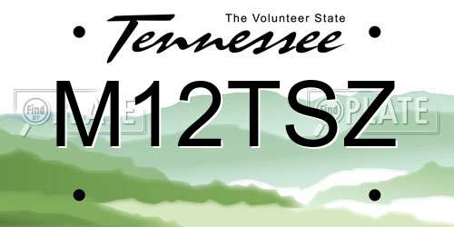 M12TSZ Tennessee License Plate