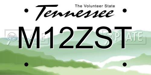 M12ZST Tennessee License Plate