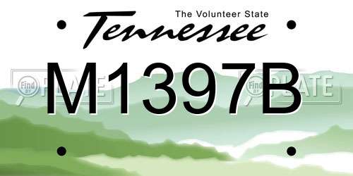 M1397B Tennessee License Plate