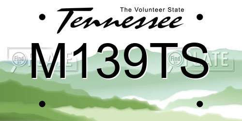 M139TS Tennessee License Plate