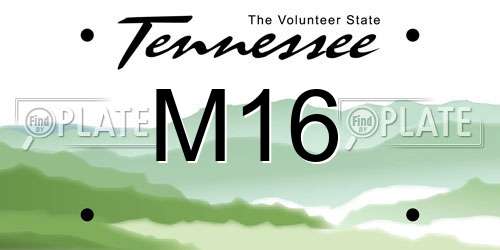 M16 Tennessee License Plate