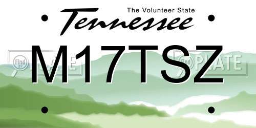 M17TSZ Tennessee License Plate