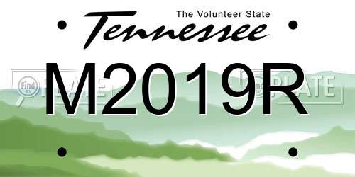 M2019R Tennessee License Plate