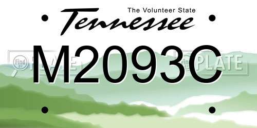 M2093C Tennessee License Plate