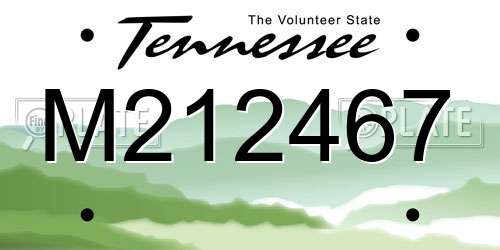 M212467 Tennessee License Plate