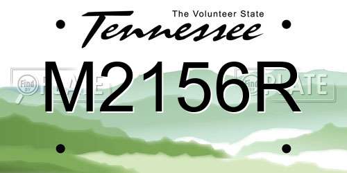 M2156R Tennessee License Plate