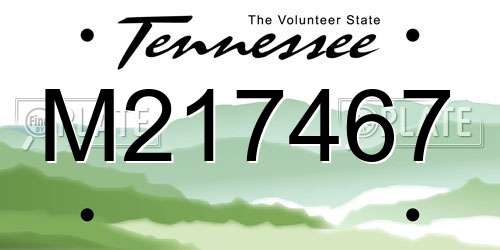 M217467 Tennessee License Plate