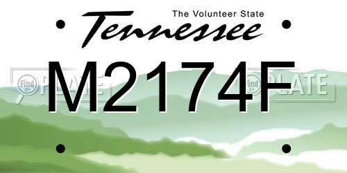 M2174F Tennessee License Plate