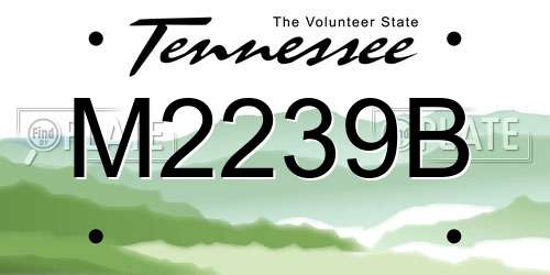 M2239B Tennessee License Plate