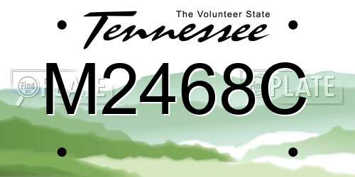 M2468C Tennessee License Plate
