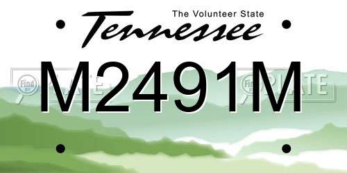 M2491M Tennessee License Plate