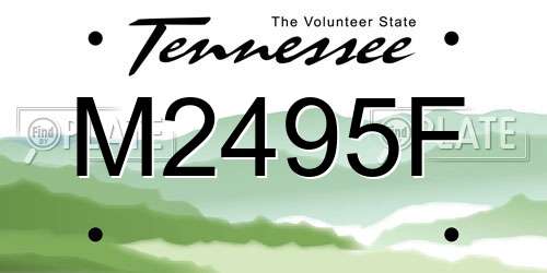 M2495F Tennessee License Plate