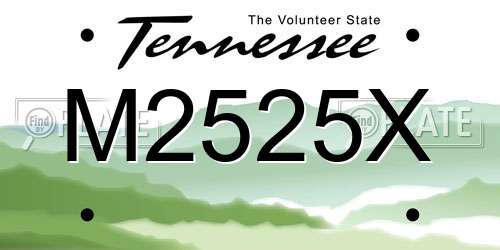 M2525X Tennessee License Plate