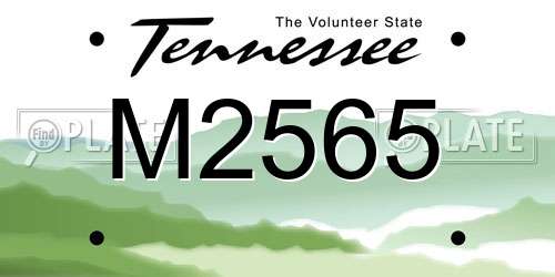 M2565 Tennessee License Plate