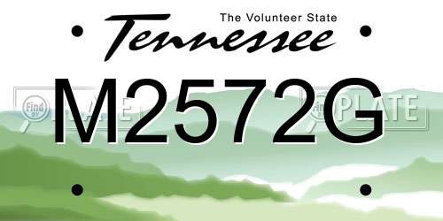 M2572G Tennessee License Plate