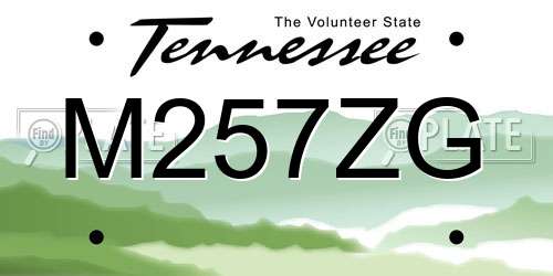 M257ZG Tennessee License Plate