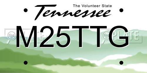 M25TTG Tennessee License Plate