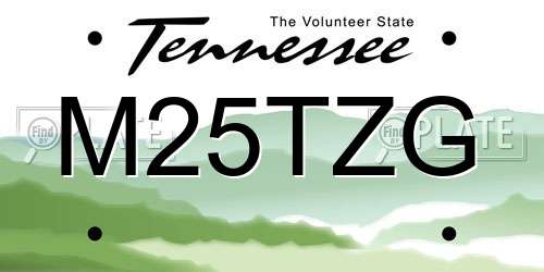 M25TZG Tennessee License Plate