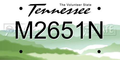 M2651N Tennessee License Plate