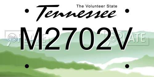 M2702V Tennessee License Plate