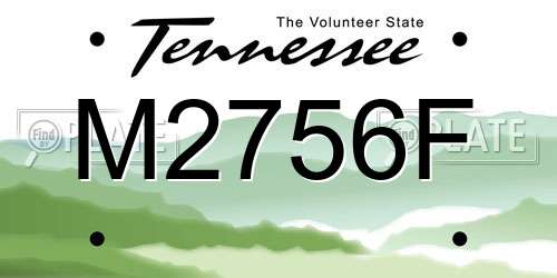 M2756F Tennessee License Plate