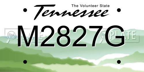 M2827G Tennessee License Plate