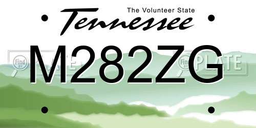 M282ZG Tennessee License Plate