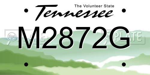 M2872G Tennessee License Plate