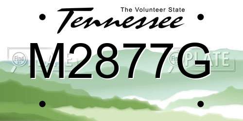M2877G Tennessee License Plate