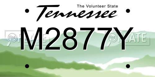 M2877Y Tennessee License Plate