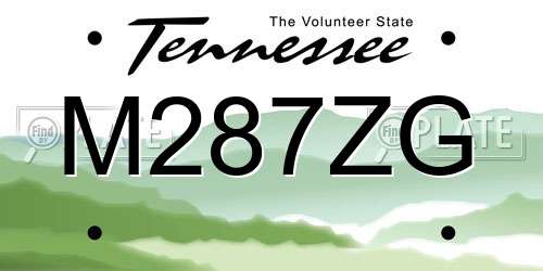 M287ZG Tennessee License Plate