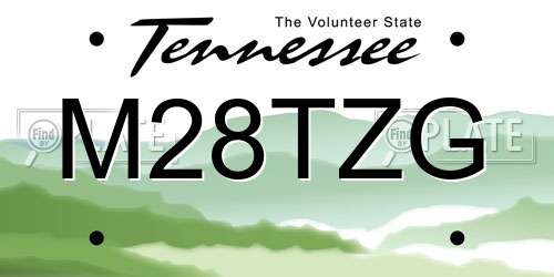 M28TZG Tennessee License Plate