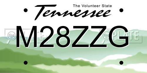 M28ZZG Tennessee License Plate