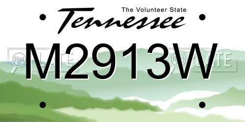 M2913W Tennessee License Plate