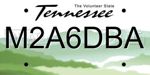 M2A6DBA Tennessee License Plate