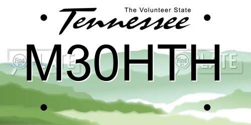 M30HTH Tennessee License Plate