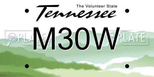 M30W Tennessee License Plate