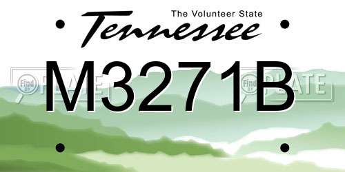 M3271B Tennessee License Plate