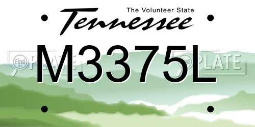 M3375L Tennessee License Plate