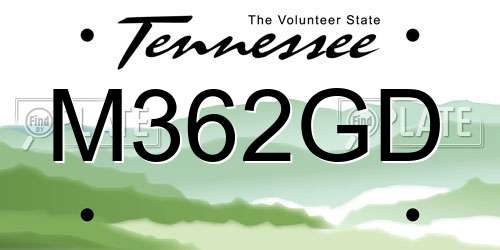 M362GD Tennessee License Plate