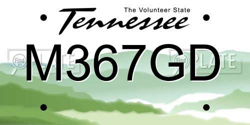 M367GD Tennessee License Plate